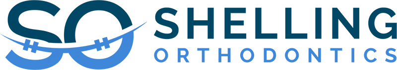 Shelling Orthodontics logo with blue circular design and text branding